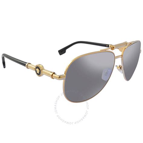 versace silver v pilot sunglasses|Versace polarised sunglasses.